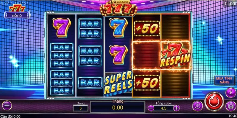 Nên tập trung vào các hàng thanh chéo khi quay nổ hũ 777