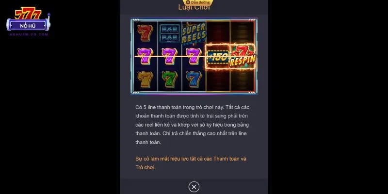 Luật chơi game nổ hũ 777 hiển thị đầy đủ và chi tiết