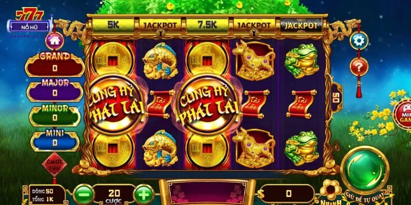 Thiết kế đồ họa game nổ hũ Cung Hỷ Phát Tài đẹp, ấn tượng