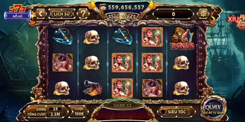 Thiết kế giao diện chơi nổ hũ Pirate King đẹp, ấn tượng