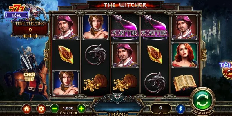 Giao diện chơi game nổ hũ The Witcher