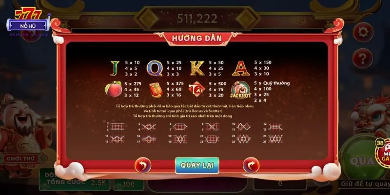 Hệ thống các biểu tượng trong game Cày Hũ Thần Tài